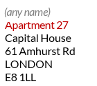 Example of a London mailbox ID address - Apartment