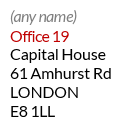 Example of a business mailbox ID address in Greater London