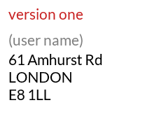 UK address example for a private mailbox account in Greater London