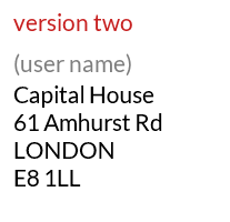 Business mailbox address in London; example